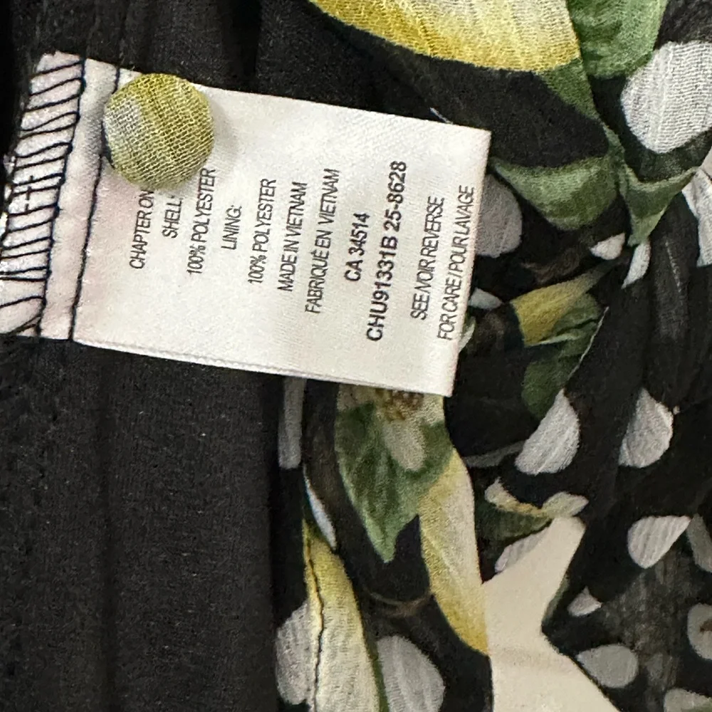 Haver & Blair Tie Front Ruffle Sleeve Lemon Floral Blouse Small NWT - Picture 9 of 11